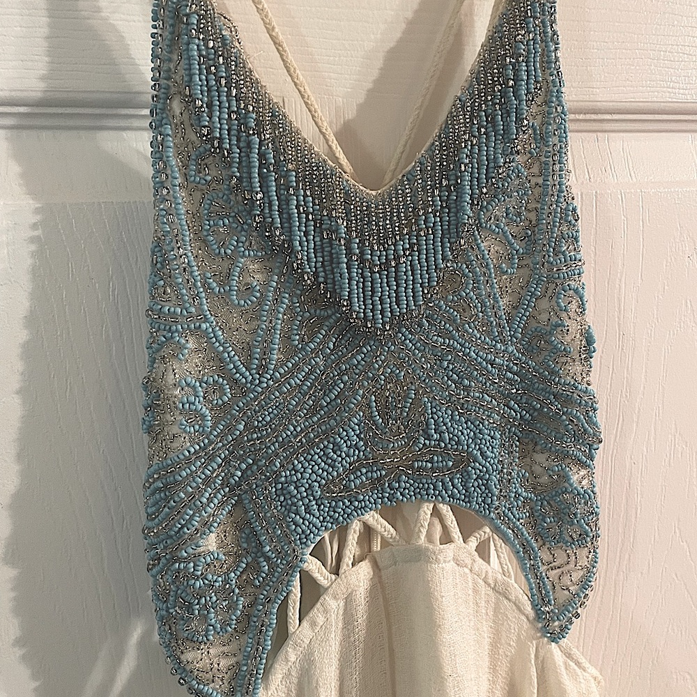 Free people beaded boho/ festival “Turquoise Spirit' Maxi Dress size S
